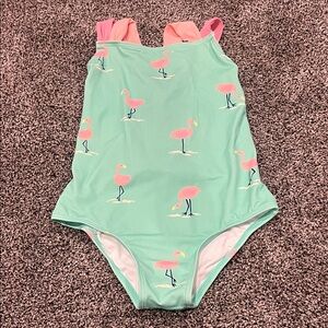 The Beaufort Bonnet Company Mint Flamingo Kids Swim One Piece